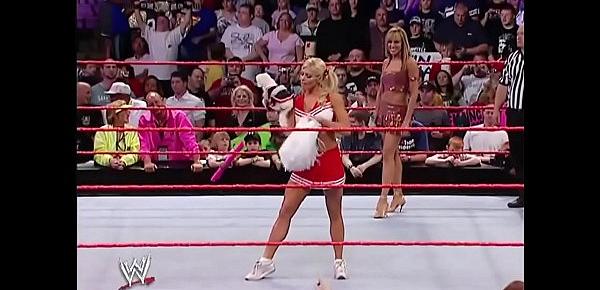  Torrie Wilson and Maria vs Mickie James and Victoria. Raw 2006.